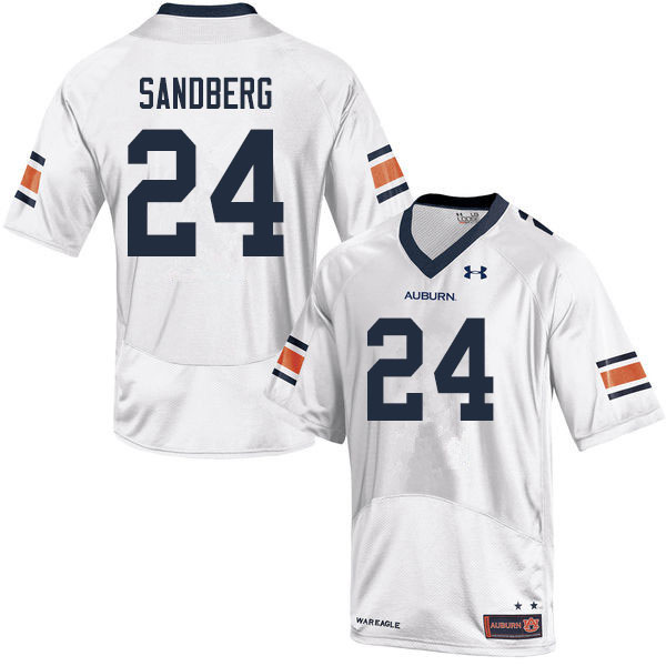 Men #24 Cord Sandberg Auburn Tigers College Football Jerseys Sale-White - Click Image to Close